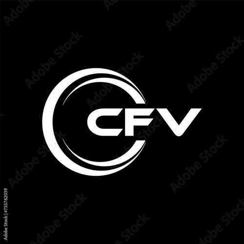 CFV letter logo design in illustration. Vector logo, calligraphy designs for logo, Poster, Invitation, etc. photo