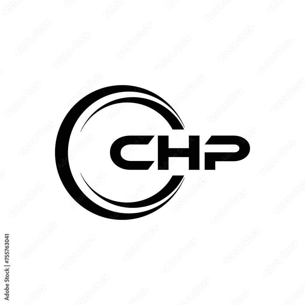 CHP letter logo design in illustration. Vector logo, calligraphy designs for logo, Poster, Invitation, etc.