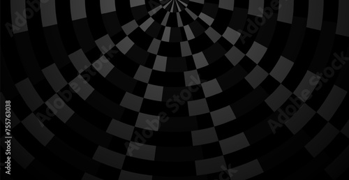 Geometric Black And White Sunburst Pattern Abstract Background. Ray. Radial. Perspective. Vector. Mosaic