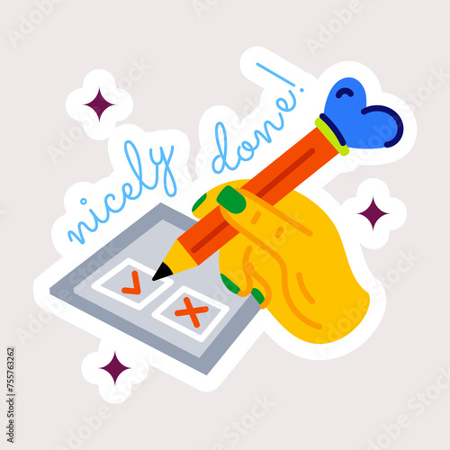 Handy flat sticker of nicely done work 