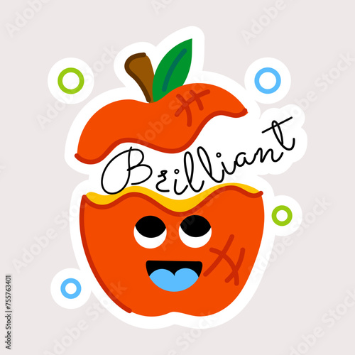 Get this flat sticker of brilliant minded apple 