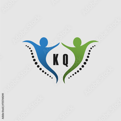 KQ Initials medical health logo design templates vector photo