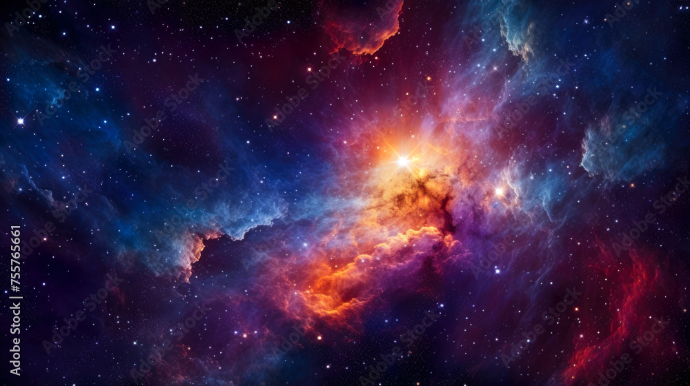 Fototapeta premium A mesmerizing view of the Milky Way galaxy, adorned with stars and celestial dust, captured in a long-exposure photograph with a grainy texture