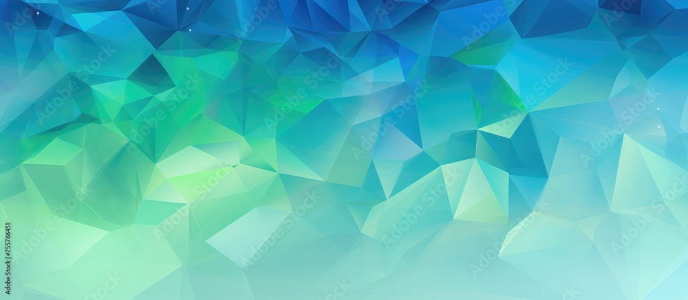 Low poly crystal background in Light Blue and Green colors.
