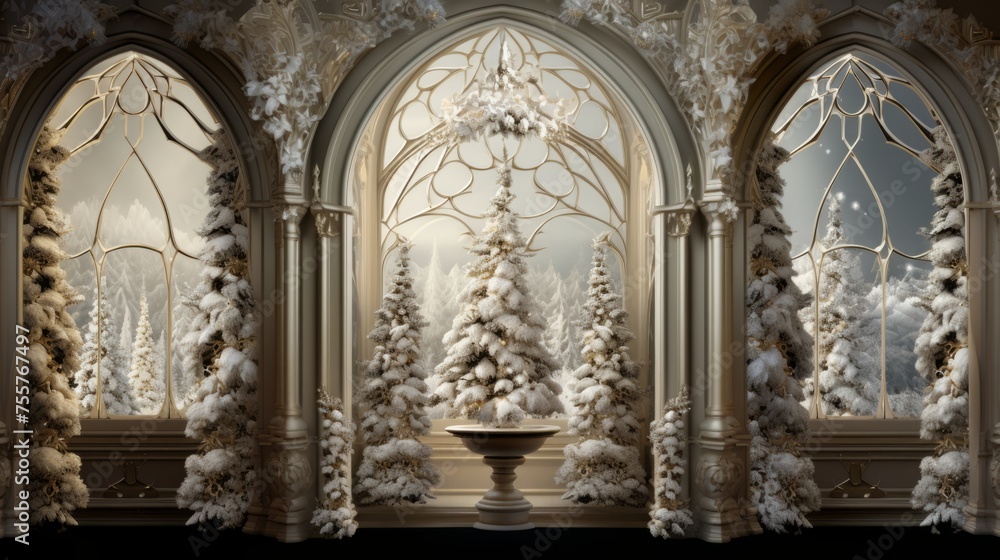 Elegant christmas scene with intricate details
