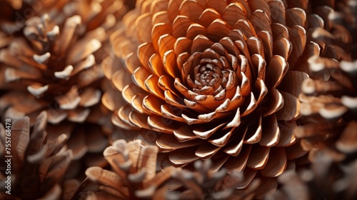 Mesmerizing hyper zoom into the texture of a pinecone