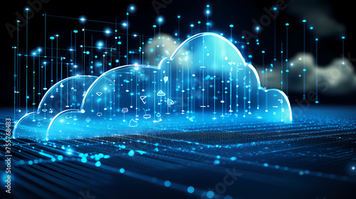 Cloud computing, realizing cloud storage through Internet connection in the quantum field © ma