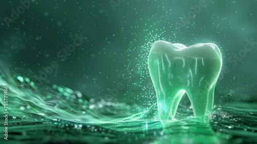 The process of digital tartar removal on a tooth