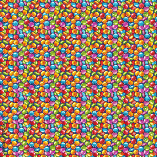 Seamless repeating pattern illustration of colorful sweets and candy.