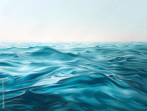 The serene undulations of a cyan dreamscape blurring the line between water and air