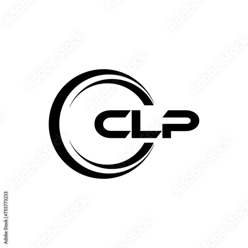 CLP letter logo design with white background in illustrator, cube logo, vector logo, modern alphabet font overlap style. calligraphy designs for logo, Poster, Invitation, etc. photo