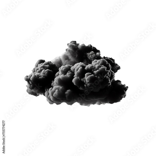 Black clouds isolated on transparent background, PNG available