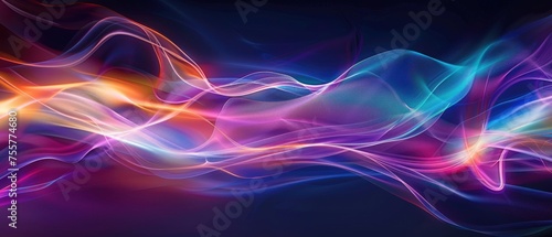 Colorful abstract dynamic wave neon background