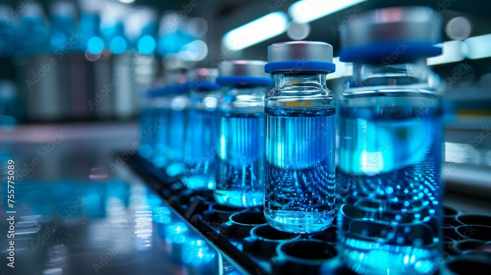 Vials Of BLue Liquid Vials Of BLue Liquid