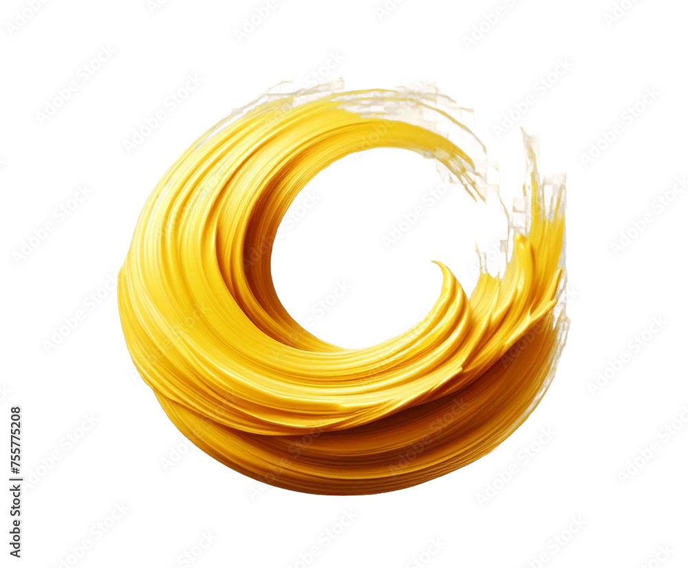 Yellow stroke of paint on a transparent background Ai generative. Yellow stroke of paint on a transparent background Ai generative.