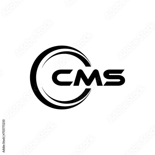 CMS letter logo design in illustration. Vector logo, calligraphy designs for logo, Poster, Invitation, etc.