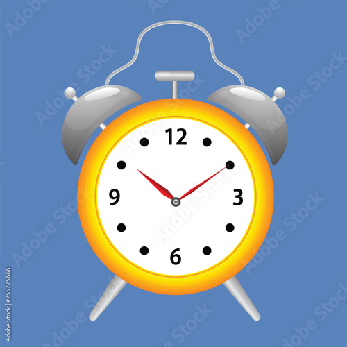 Alarm clock isolated on background, icon style, vector illustration
