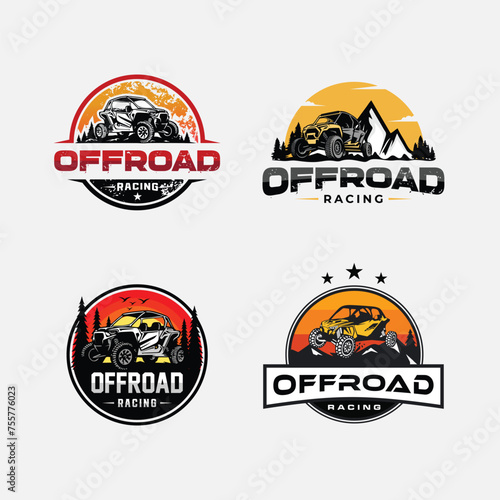 Set of offroad car logo vector illustration. adventure car illustration badge and emblem colorful logo design