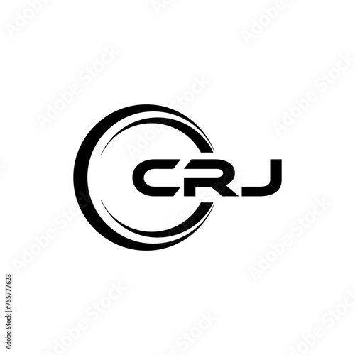 CRJ letter logo design in illustration. Vector logo, calligraphy designs for logo, Poster, Invitation, etc.