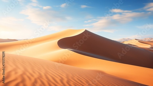 A desert landscape with vast sand dunes