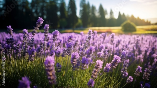 A lush field of lavender in bloom