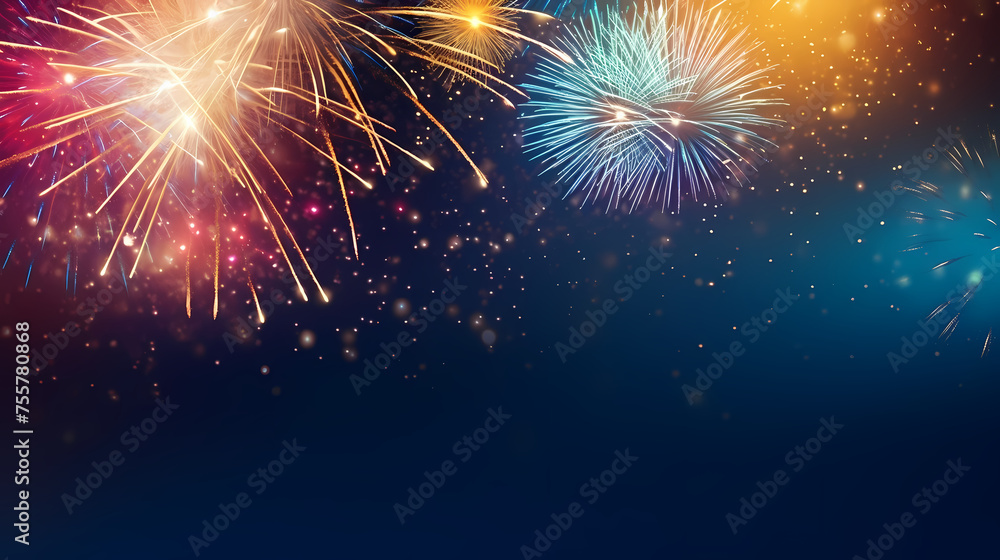 Fototapeta premium Fireworks background for celebration, holiday celebration concept