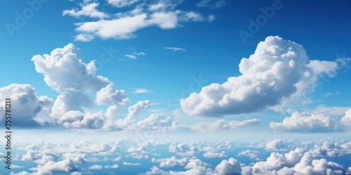 Blue Sky Filled With White Clouds Generative AI