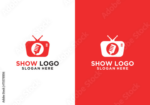 podcast logo template Talk Show Channel, TV show logo