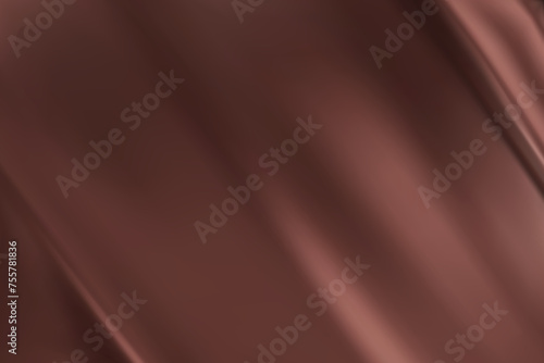 Abstract dark brown gradient background. Minimalistic subtle wavy brown silk texture. 3D vector illustration.