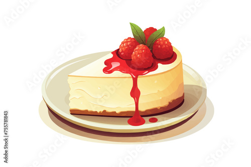 cheesecake vector flat minimalistic isolated illustration