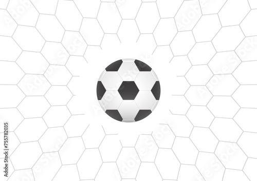 Football or Soccer Ball in Goal. Football Championship. Soccer Banner Template for Poster. Vector Illustration.  © BillionsPhoto