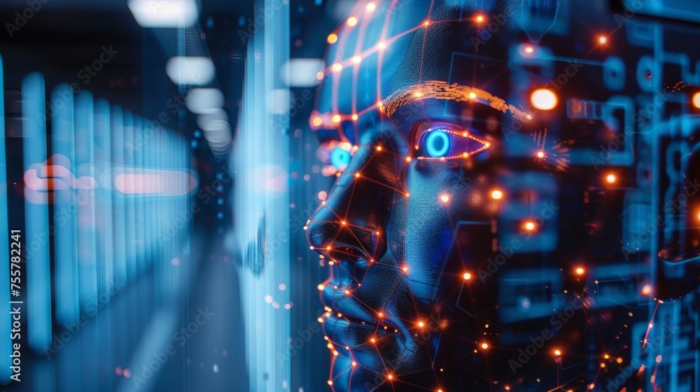 Fototapeta premium A futuristic lab where technology and innovation converge