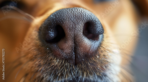 Close-up of a dog's nose, highly detailed.