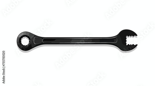 Vector Illustration of Spanner Icon in Black flat Vector