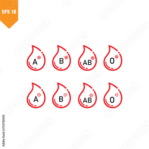 Wallpaper Mural Blood types icon vector logo design template Torontodigital.ca