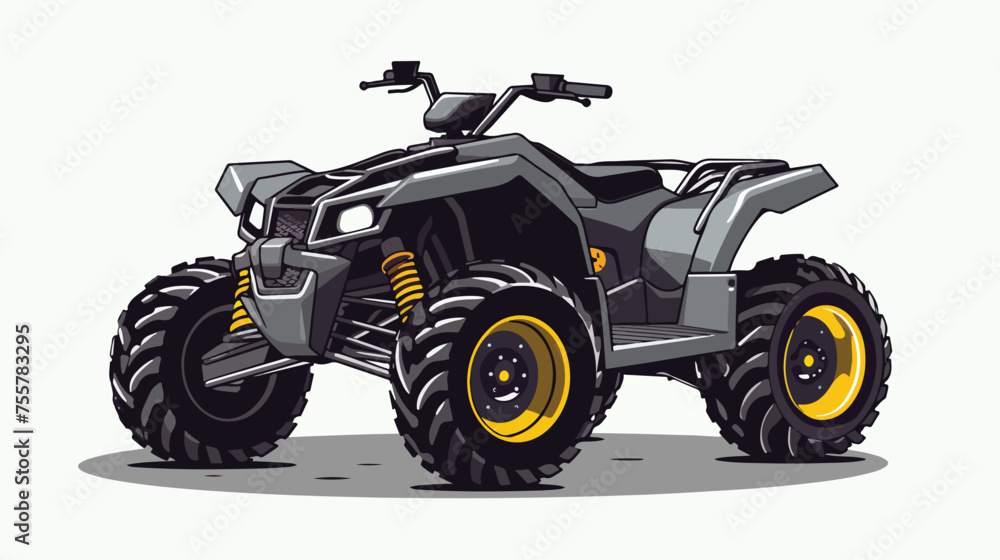 Vector Illustration Black quad bike.