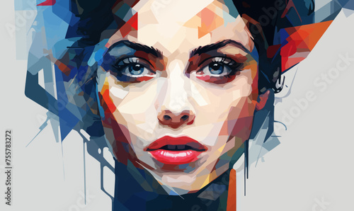 abstract portrait of woman isolated vector style with transparent background illustration © Влада Яковенко
