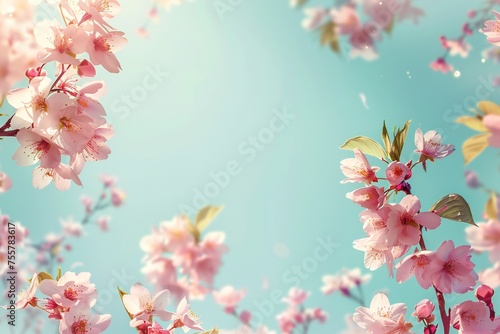 Spring background with empty copy space Generative Ai  © LayerAce.com