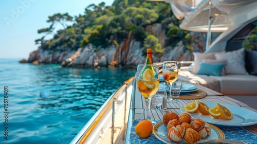 A luxurious yacht charter hosting exclusive business and finance networking events