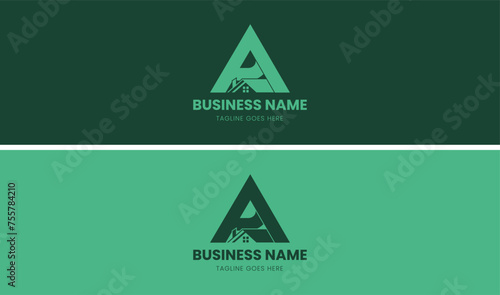 monogram initials letters simple real state logo AP and PA home vector design concept  