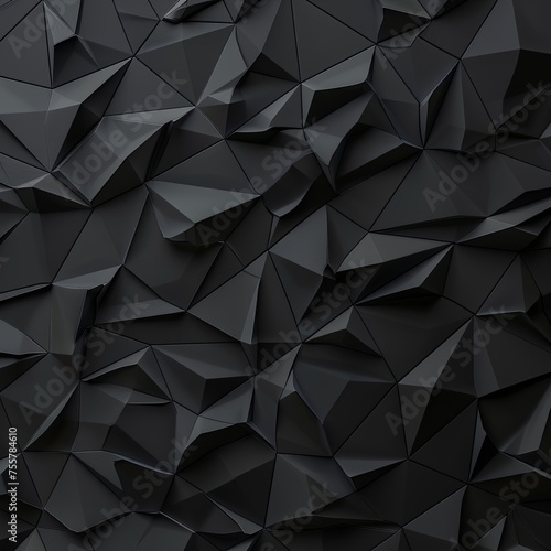 Infinite Elegance: Black Polygonal Texture in Endless 3D Volumetric