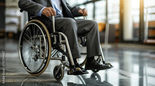 Man in Suit and Tie in Wheelchair