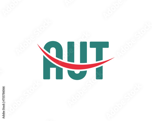 AUT logo design vector template