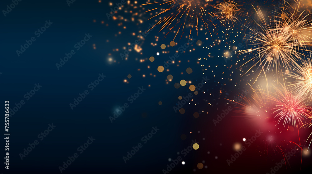Fototapeta premium Fireworks background for celebration, holiday celebration concept