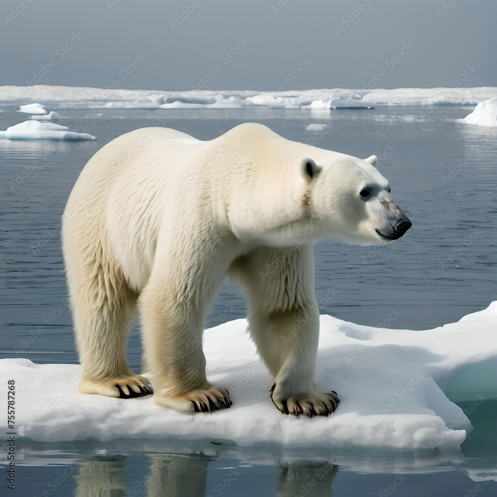 Fototapeta premium polar bear on ice