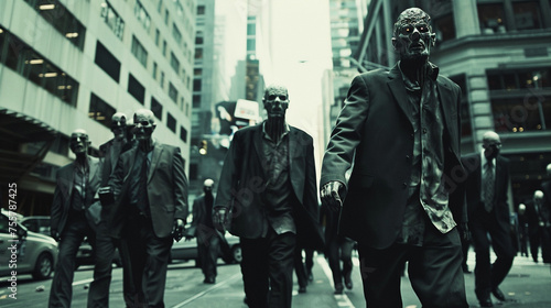Businessmen zombies in a relentless pursuit of profits © monkiiz