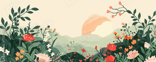 Translation: Vernal Equinox Day. Happy Vernal Equinox Day (Shunbun no Hi) vector illustration.