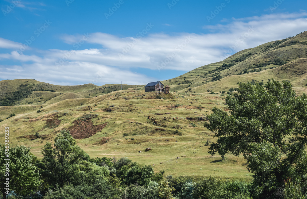 Landscape seen from road to Vardzia cave monastery in Samtskhe-Javakheti region, Georgia