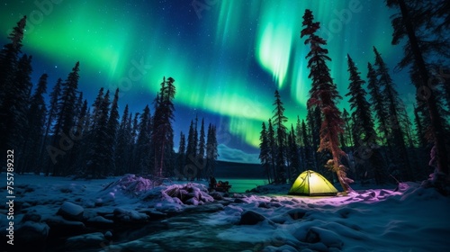 A dazzling night under the aurora borealis