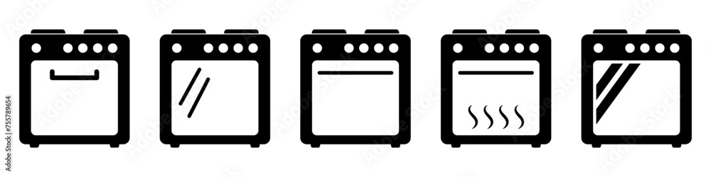 Stove oven icon, vector gas stove. Kitchen cooking appliance. Vector illustration. Stove oven icon, vector gas stove. Kitchen cooking appliance. Vector illustration.